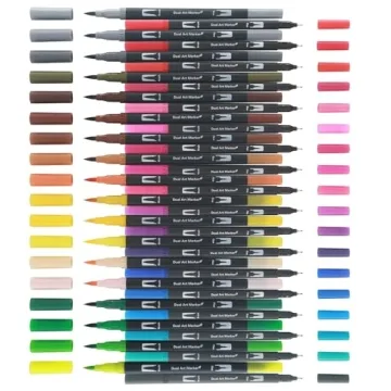 Dual Brush Marker Pens for Adults Set of 36 Colors