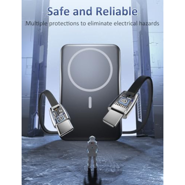 10000mAh Magsafe Battery Pack with 20W Fast Charging Built-in Cables