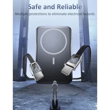 10000mAh Magsafe Battery Pack with 20W Fast Charging Built-in Cables