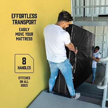 Durable Mattress Protector with 8 Handles for Easy Transport