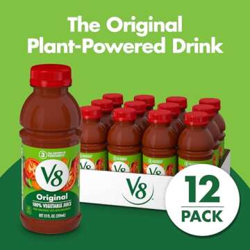 V8 Original 100% Vegetable Juice, 12 fl oz Bottle (12 Pack)