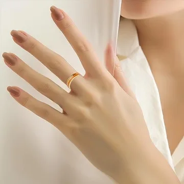 SILBAZ Orange Enamel Ring - Vibrant Gold-Plated Jewelry Gift