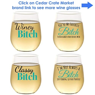 Funny Stemless Wine Glass for Friends | Best Gift for Laughs