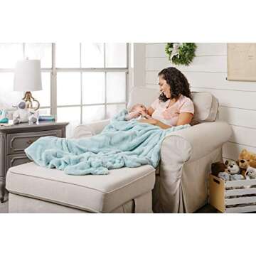 Chanasya Premium Soft Wave Faux Fur Throw Blanket - Soft, Lightweight Reversible Sherpa & Minky Blanket - 50" x 65” - Turquoise