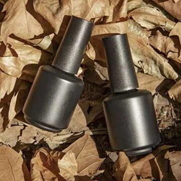 Empty Gel Nail Polish Bottles, 15ML Empty Nail Polish Bottles with Brush Matte Black, Opaque Round Refillable Fingernail Polish Bottles UV Safe with Mixing Balls & Funnels, Pack of 6 (Matte Black)