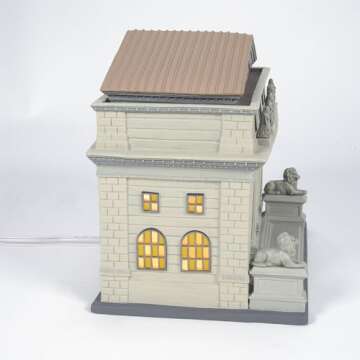 Department 56 Ghostbusters Village Public Library Lit Building, 7.56 Inch, Grey