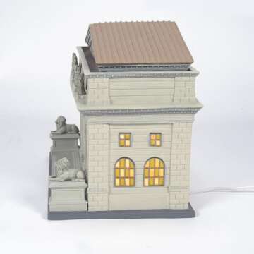 Department 56 Ghostbusters Village Public Library Lit Building, 7.56 Inch, Grey