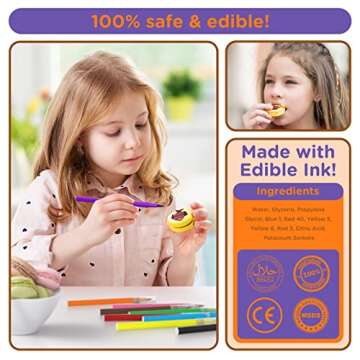 Food Coloring Pens - 9Pcs ValueTalks Edible Food Markers for Cookie Decorating, Food Grade, Edible Pens for Cakes, Cookies, Frosting, Easter Eggs, Gourmet Writers in DIY Baking, Painting, Drawing