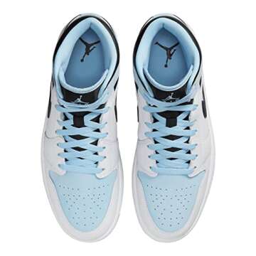 Nike Air Jordan 1 Mid Men's Shoes White/Ice Blue-Black DV1308-104 7.5, 9