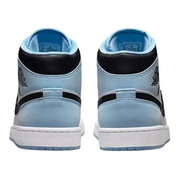 Nike Air Jordan 1 Mid Men's Shoes White/Ice Blue-Black DV1308-104 7.5, 9