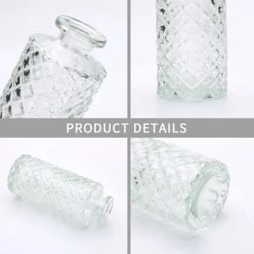 Brajttt Clear Flower Vase Set, Glass Bud Vase in Bulk Set of 8,Artistic and Cultural Flavor Mini Vases for Home Office Decor, Bedroom, Office, Living Room Decorations,Wedding