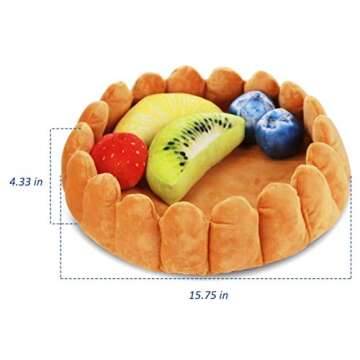 Fitlyiee Lovely Tart Pet Cushion Soft Plush Kennel Pet Bed Warm Mattress for Cats Dogs (S)