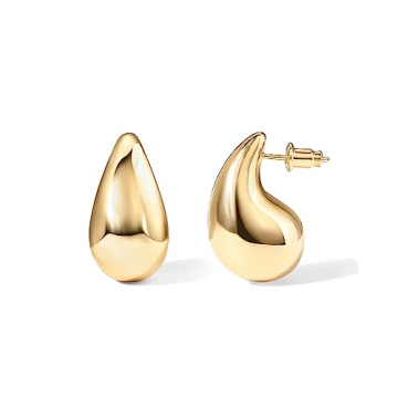 PAVOI 14K Gold Plated Chunky Hoop Earrings - Designer Dupe