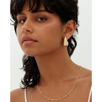 Elegant PAVOI 14K Gold Plated Chunky Hoop Earrings for Women