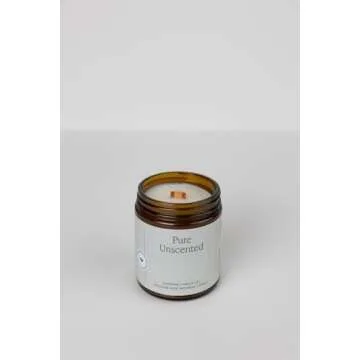 Fontana Candle Company - Beeswax and Coconut Oil Unscented Candle | Wood Wick | Non Toxic | Long Burn Time | Beautiful Glass Jar Display