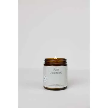Fontana Candle Company - Beeswax and Coconut Oil Unscented Candle | Wood Wick | Non Toxic | Long Burn Time | Beautiful Glass Jar Display