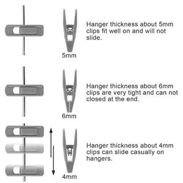 Corodo 100 Pack Hanger Clips for Plastic Hangers, Grey Strong Pinch Grip Clips, Multi-Purpose Finger Clips for Slim-Line Velvet Clothing Hangers