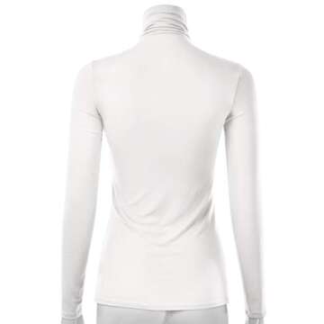 EIMIN Turtleneck Long Sleeve Versatile Trendy Fashionable Slim Fit Pullover T-Shirts Top Sweater OFFWHITE M