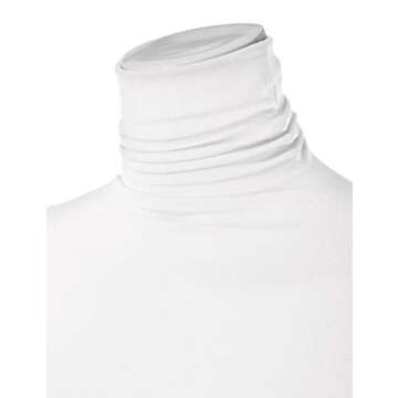 EIMIN Turtleneck Long Sleeve Versatile Trendy Fashionable Slim Fit Pullover T-Shirts Top Sweater OFFWHITE M