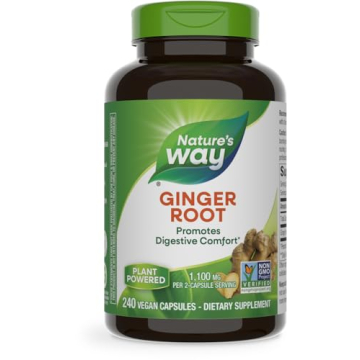 Nature's Way Ginger Root, Promotes Digestive Comfort*, Reduces Motion-Related Nausea*, 1,100 mg Per ...