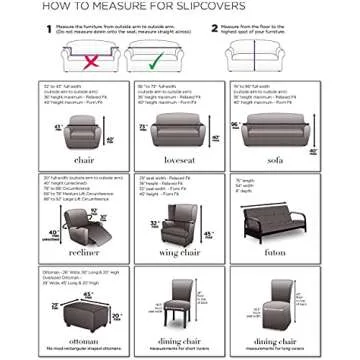 SureFit Home Décor Duck Solid Long Full Length Dining Room Chair One Piece Slipcover, Relaxed Fit, 100% Cotton, Machine Washable,Natural Color