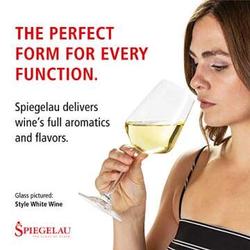 Spiegelau Style Burgundy Wine Glasses Set of 4 - European-Made Crystal, Classic Stemmed, Dishwasher Safe, Professional Quality Red Wine Glass Gift Set - 22.6 oz