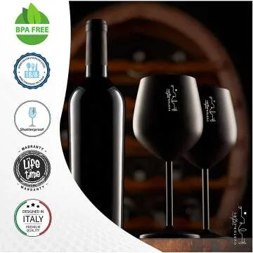 Unbreakable Stainless Steel Wine Glasses Set of 2