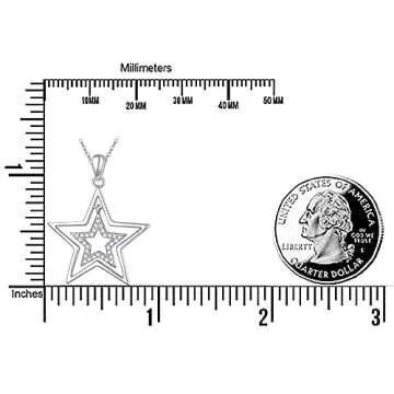 Stylish Alphm Sterling Silver Double Stars Necklace