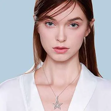 Stylish Alphm Sterling Silver Double Stars Necklace