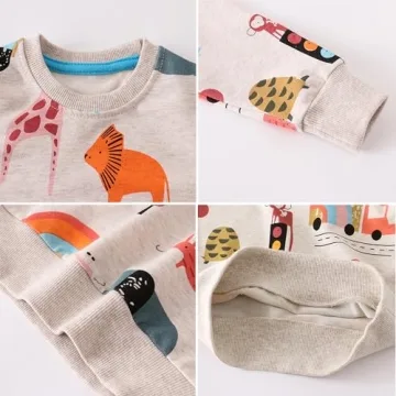 Comfortable Toddler Boys Sweatshirts Ages 1-6 3 Pack