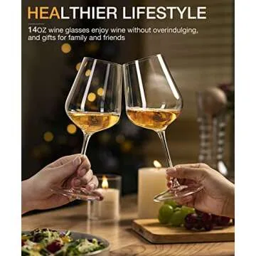 LUNA & MANTHA Hand Blown Crystal Wine Glasses Set