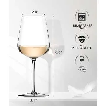 LUNA & MANTHA Hand Blown Crystal Wine Glasses Set