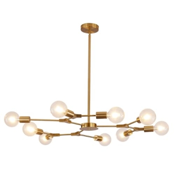 Stylish KCO Modern Sputnik Chandelier Gold Lighting Fixture