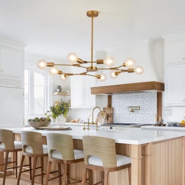 Stylish KCO Modern Sputnik Chandelier Gold Lighting Fixture