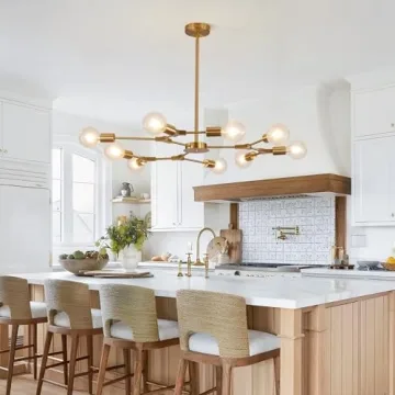 Stylish KCO Modern Sputnik Chandelier Gold Lighting Fixture