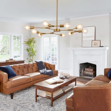 Stylish KCO Modern Sputnik Chandelier Gold Lighting Fixture