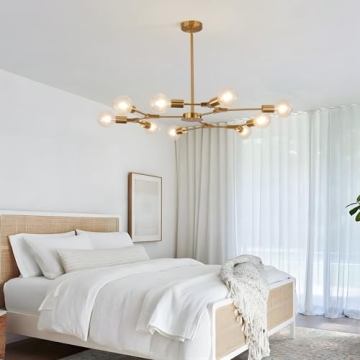 Stylish KCO Modern Sputnik Chandelier Gold Lighting Fixture
