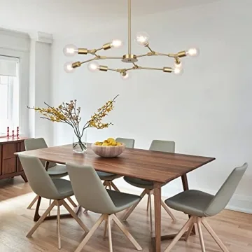 Stylish KCO Modern Sputnik Chandelier Gold Lighting Fixture