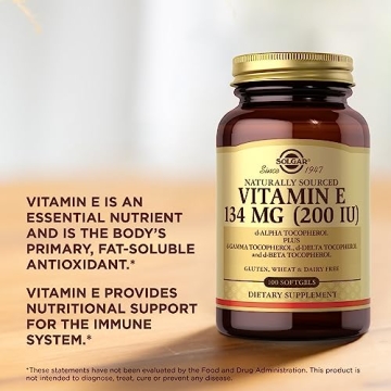Premium SOLGAR Vitamin E 200 IU Softgels for Wellness