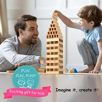 ICEKO 100PCS Wooden Building Blocks - Classic STEM Toy