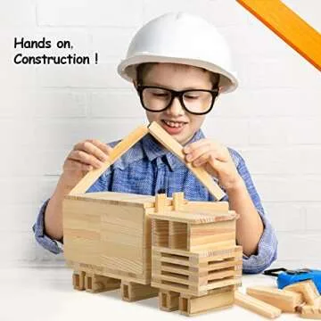 ICEKO 100PCS Wooden Building Blocks - Classic STEM Toy