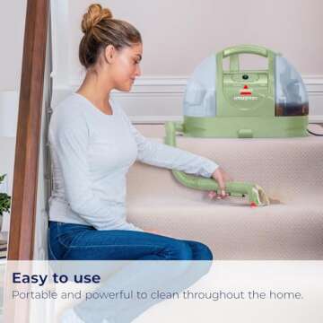 Bissell Multi-Purpose Portable Carpet and Upholstery Cleaner, 1400B, Green with Bissell 74R7 Pet Stain & Odor Portable Machine Formula, 32-Ounce, Fl Oz