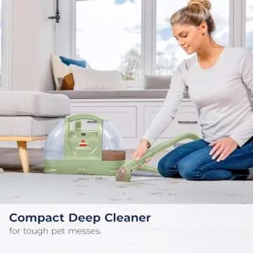 Bissell Multi-Purpose Portable Carpet and Upholstery Cleaner, 1400B, Green with Bissell 74R7 Pet Stain & Odor Portable Machine Formula, 32-Ounce, Fl Oz