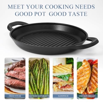Vinchef Nonstick Grill Pan | 13" Indoor Induction Skillet