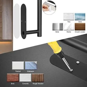 Feokely Paper Towel Holder Wall Mount for Kitchen, Premium Stainless Steel Paper Towel Holder, Under Cabinet Aesthetic Design Black Paper Towel Rack