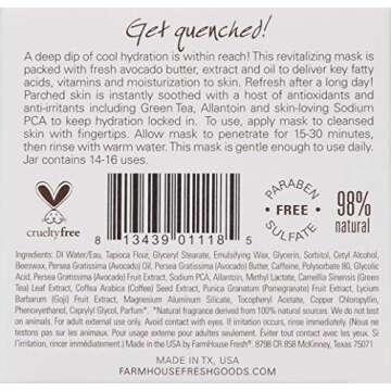 FarmHouse Fresh Guac Star Soothing Avocado Hydration Mask, 3.2 Fl Oz