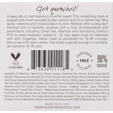 FarmHouse Fresh Guac Star Soothing Avocado Hydration Mask, 3.2 Fl Oz