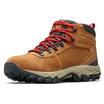Columbia Men's Newton Ridge Plus II Suede Waterproof Boot, Breathable with High-Traction Grip,elk/mountain red,10.5