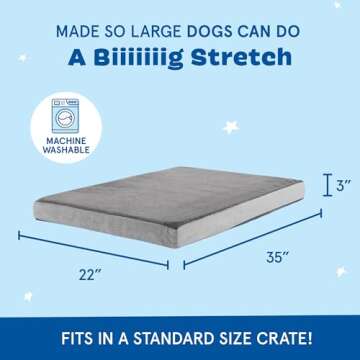 BARK Orthopedic Dog Bed with Memory Foam - Premium Comfort for Dogs and Puppies - Dog Beds Large Sized Dog Bed for Joint Relief and Restful Sleep - Durable and Easy to Clean |Grey, Large