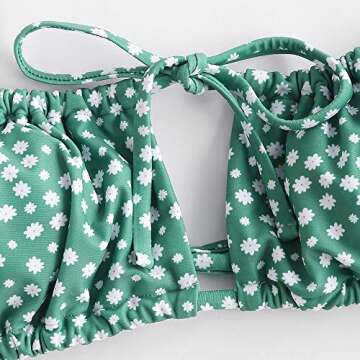 Stylish ZAFUL Floral Tie Cutout Bikini Set for Women
